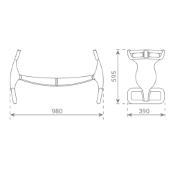 dimensions de la balançoire duo  enfant dos à dos pour portique ou aire de jeu
