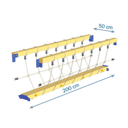 structure de base de la passerelle avec filet pour aire de jeu module bridge