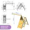 plan portique balançoire avec mur escalade et filet pour aire de jeux bois Blue Rabbit - module Challenger de Barbabois