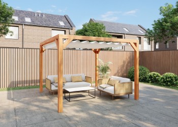 Pergola bois autoportée Red Class Wood en épicéa imprégné pour terrasse et jardin - Barbabois