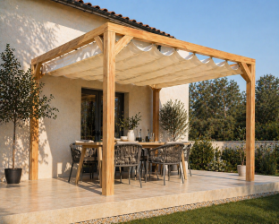 Pergola en bois autoportée Red Class Wood pour terrasse et jardin - Barbabois
