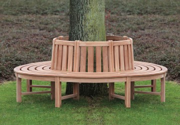 Banc tour d'arbre en Teck...