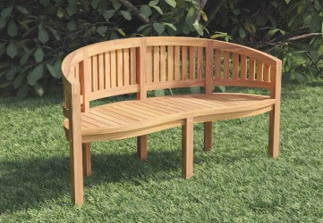 Banc de jardin banane en teck