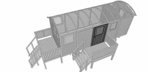 Porte bois pour roulotte – panneau complet