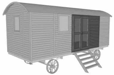 Panneau roulotte avec porte intégrée