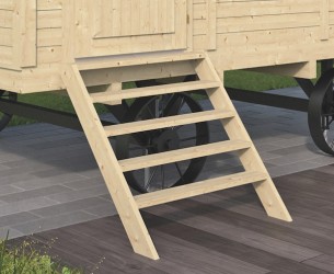 Escalier en bois pour roulotte – marche d’accès