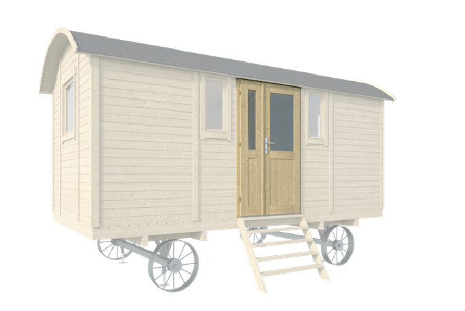 Panneau avec porte pour roulotte – vue avant