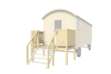 Terrasse en bois pour roulotte – module avant