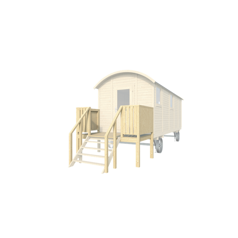 Terrasse en bois pour roulotte – module avant