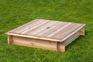 Bac à sable carré avec couvercle 120 x 120 cm