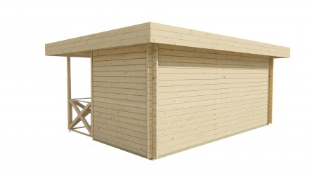 Pavillon de jardin KONSTANTIN avec parois de 40 mm et finition bois naturel