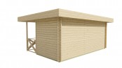 Pavillon de jardin KONSTANTIN avec parois de 40 mm et finition bois naturel