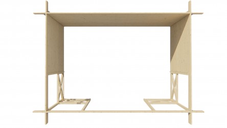 Plan vue du dessus du pavillon KONSTANTIN 16 m2 en bois massif