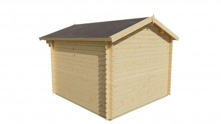 vue arrière de l'abri de jardin en pin scandinave PERLUND