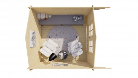 vue aménagement intérieur abri de jardin PERLUND de chez Barbabois