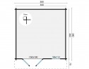 Abri de jardin ULRIK 13 m² bois 44 mm – plan et dimensions