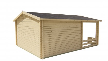 vue arrière du chalet en pin BOLTON