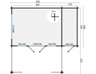 plan et dimensions du chalet COVENTRY Barbabois