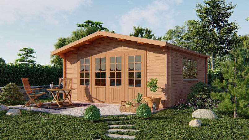 Chalet SOUTHAMPTON 27 m² bois 58 mm – vue avant