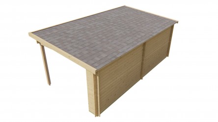 Vue du chalet CHAPPO avec toit plat et terrasse