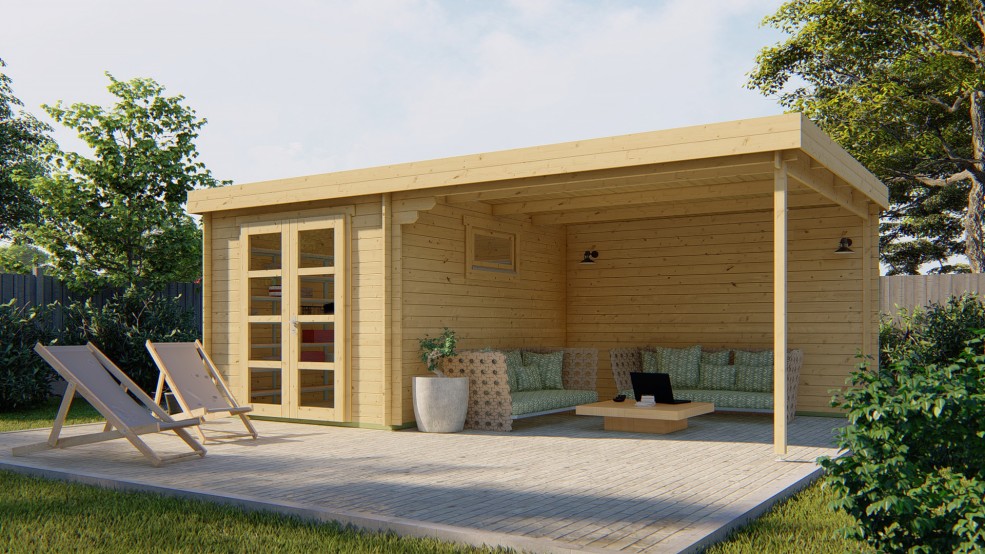 Abri de jardin DIEDERICK 9 m² bois 28 mm – vue avant