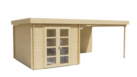 Abri de jardin DIEDERICK – vue latérale porte vitrée