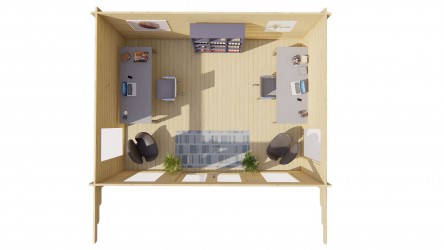 aménagement et rangements possibles dans l'abri de jardin YORICK