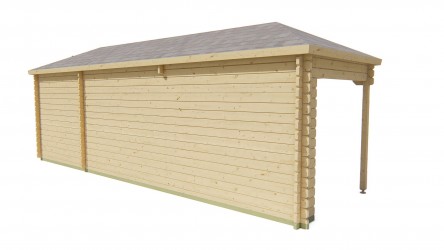 Vue arrière du cabanon de jardin GRETEL compact et lumineux