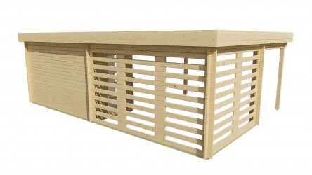 Abri OLETHA toit plat en bois 40 mm