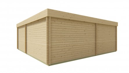 vue arrière de l'abri de jardin JUTKA épaisseur 44 mm