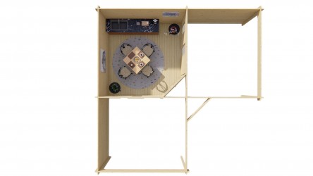 vue rangements aménagement intérieur abri de jardin JUTKA