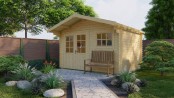 Chalet de jardin bois INGMAR 10m² en bois vu de face