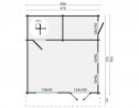 Plan chalet BERLIN 24m² avec étage et toiture deux pans