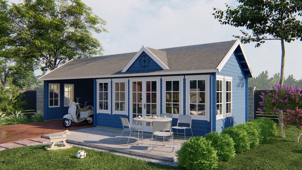 Chalet en bois BIG BEN 20m² avec terrasse couverte – Barbabois