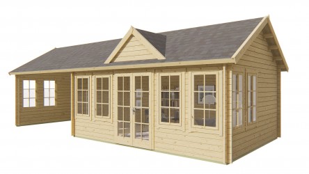 chalet en pin BIG BEN avec ses nombreuses fenêtres