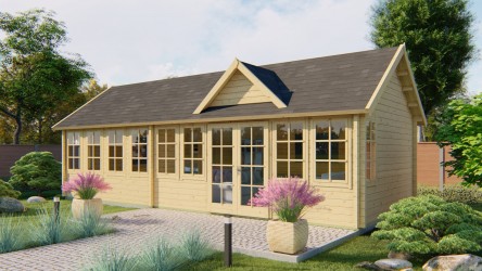 maison de jardin habitable en sapin FSC - modèle BIG LAUREN 32,34 m2