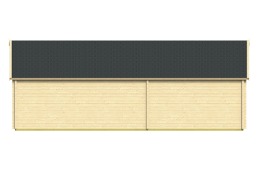 vue latérale chalet en pin BIG LAUREN bois clair