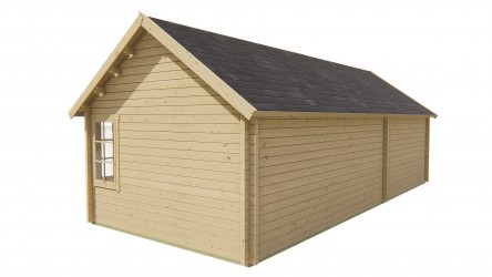 vue arrière avec fenêtre chalet en bois BIG LAUREN