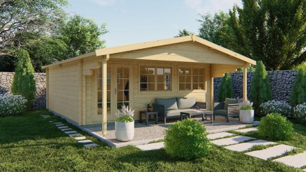 Chalet RUNE robuste bois 77 mm spacieux