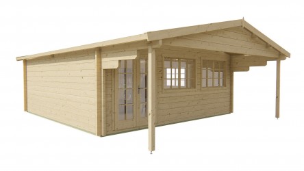 Chalet RUNE avec grand auvent couvert 11m²