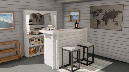 Comptoir de bar en madriers...