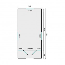 plan et dimensions de la roulotte en épicéa Kathy