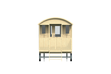 Roulotte en bois JOHNNY avec auvent avant