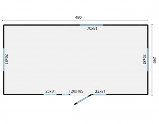 Plan et dimensions de la roulotte en pin Patricia de chez Barbabois