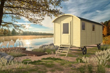 Roulotte ANGELO 14 m² bois 19 mm – vue avant