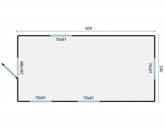 Roulotte ANGELO – plan et dimensions