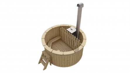 Bain nordique extérieur avec poêle intégré