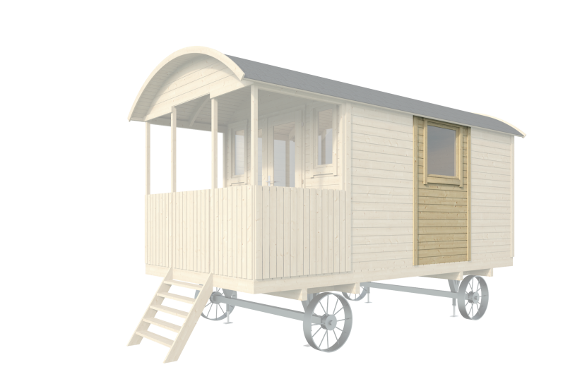 Panneau avec fenêtre 120 × 198 cm pour roulotte – vue avant