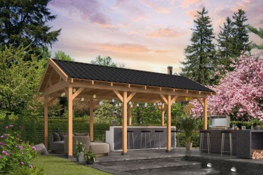 Pavillon de jardin ouvert...