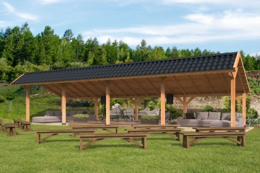 Pavillon de jardin ouvert...